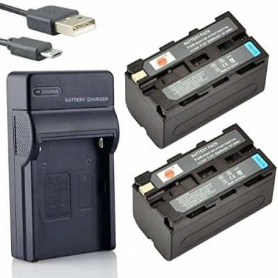 Abbildung von DSTE NP F750 Li Ionen Batterie (2 Pack) und Micro USB Ladegerät Anzug kompatibel mit Sony CCD SC5 TRV80PK DCR TRV820 SC55