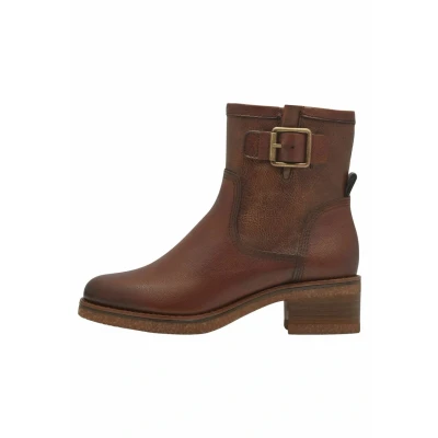 Abbildung von MARCO TOZZI Damen Stiefeletten mit Absatz Lederanteil Reißverschluss, Braun (Cognac), 37 EU