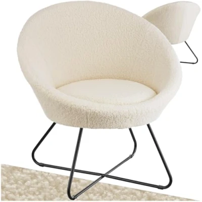 Abbildung von tectake Relaxsessel Cocktailsessel, gepolstert, mit Bouclé oder Samtbezug