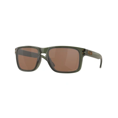 Abbildung von Oakley Herren OO9102 HOLBROOK 9102W8 Gläser SONNENBRILLEN O_matter Grün Braun Quadratisch Polarisiert Prizm