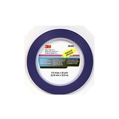 Abbildung von 3M 471+ PN6405 Indigo Vinyl Klebeband, praktisch verpackt, 0,63 cm x 33 m, 1 Stück.