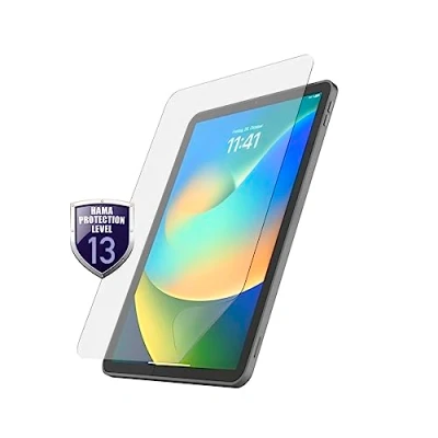 Abbildung von Hama Schutzglas für Apple iPad 10.9&quot; (10. Gen. 2022) (Tablet Schutzfolie, Glasschutz mit 9H Härte, kratzfest, stoßfest, 0,3 mm dünn, flexibler Displayschutz, ultra clear, Montagehilfe) transparent