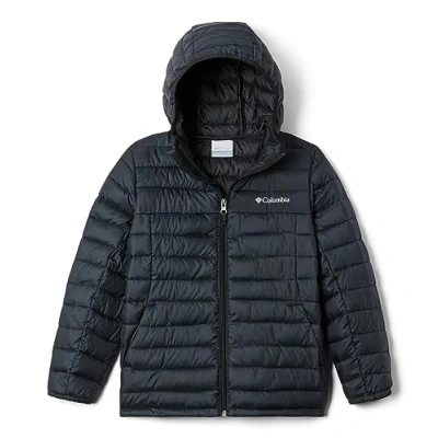 Abbildung von Columbia Boy&#039;s Silver Falls Hooded Puffer Jacket, BLACK, XS