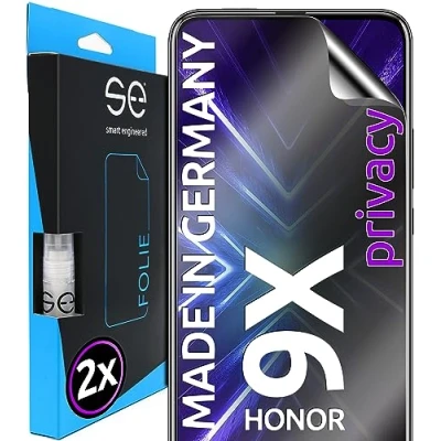 Abbildung von S.E für Honor 9x Schutzfolie privacy Blickschutz Folie 2x Folien im SET aus Deutschland, Anti peep Matte Spy Folie, staubfrei und blasenfrei, Sichtschutz