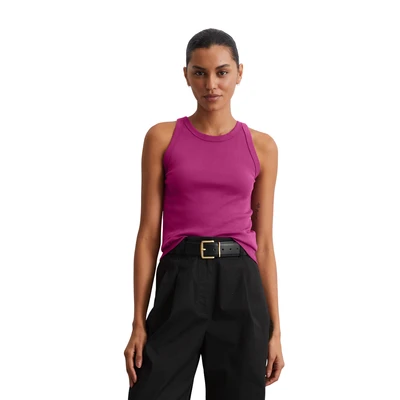 Abbildung von Marc O&#039;Polo Damen Tanktop mit Rundhalsausschnitt Slim Fit, Lila (Fresh Berry), L