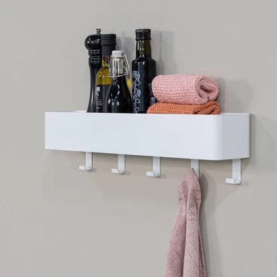 Abbildung von Spinder Design Garderobenhaken &quot;Multi 5&quot;, (1 St.), 2 in 1 Wandregal + Garderobe