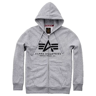 Abbildung von Alpha Industries Sweatjacke, Herren, Größe: Small, Greyheather
