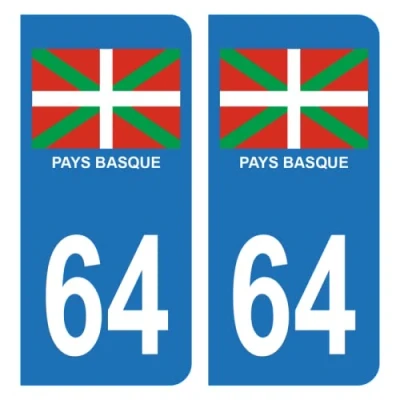 Abbildung von HADEXIA Aufkleber für Nummernschild, Auto, 64 Baskenland