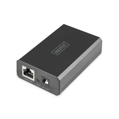 Abbildung von DIGITUS PoE++ Splitter Gigabit IEEE802.3at/bt 51W Ausgangsleistung 10/100/1000 Mbit/s wählbare Ausgangsspannung 12V/24V Schwarz