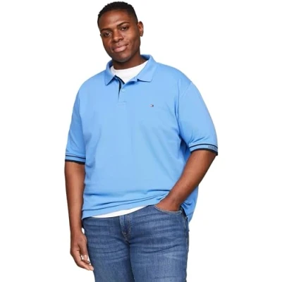 Abbildung von Tommy Hilfiger Herren Poloshirt Kurzarm Plus Slim Fit, Blau (Blue Spell), XXL