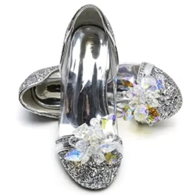 Abbildung von Elsa &amp; ANNA Prinzessin Schuhe Mädchen mit 3 cm hohem Absatz Glitzer für Kleid Partys, Fasching, Karneval (SIL15 SH)