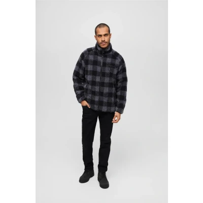 Abbildung von Brandit Accessoires Teddy Fleecejacke, Herren, Größe: Small, Black/grey