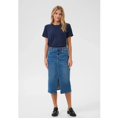 Abbildung von Kaffe Sinem Bleistiftrock, Damen, Größe: 34, Medium blue denim