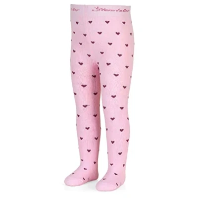 Abbildung von Sterntaler Kleinkind Mädchen Strumpfhose Baby Herzen Babystrumpfhose mit Motiv und Vollplüsch rosa, 80