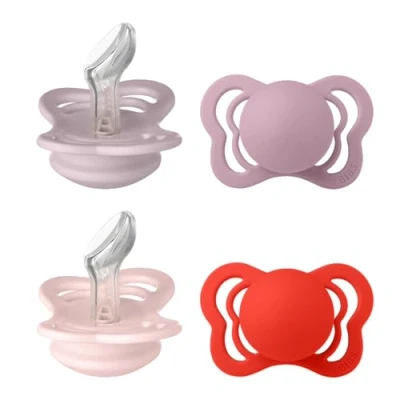Abbildung von BIBS Couture Schnuller 4er Pack, BPA frei, Kiefergerechte Form. Silikon, Hergestellt in Dänemark, Größe 1 (0 6 Monate), Blossom Mix
