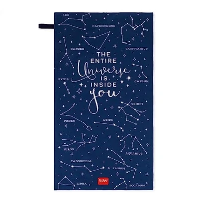 Abbildung von Legami Fitnessdecke, Fitness Studio, Handtuch aus Mikrofaser, mit Reißverschlusstasche, elastisch, kompakt, schnell trocknend, Ultra saugfähig, Ultraleicht, für Sport, 45 x 80 cm, Thema Stars