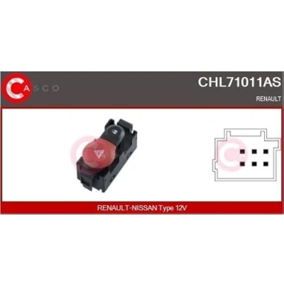 Abbildung von CASCO CHL71011AS Warnblinkschalter 6 polig 12V RENAULT: CLIO 3