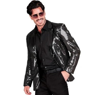 Abbildung von W WIDMANN MILANO Party Fashion Jackett mit Pailletten für Herren, Disco Fever, Anzugjacke, Schlagermove
