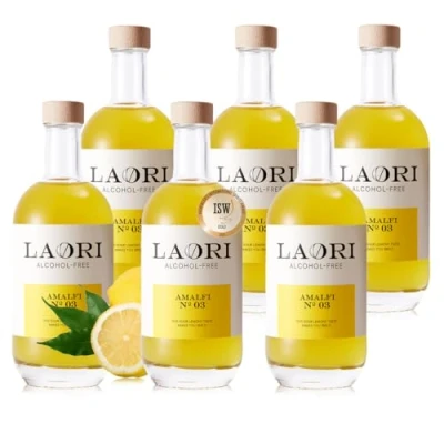 Abbildung von Laori Amalfi No 03 Alkoholfreier Limoncello Perfekt für Spritz &amp; alkoholfreie Cocktails Ohne künstliche Aromen Pflanzliche Farbstoffe Zitronen Aperitif alkoholfrei 6x500 ml