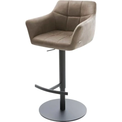 Abbildung von DELIFE Barhocker Yulo Flex, Drehfuß höhenverstellbar Metall Vintage Taupe