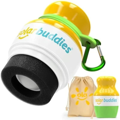 Abbildung von Bag Bundle Set For Solar Buddies Refillable Roll On Sunscreen Suncream Applicator With Carabina Clip Families, Kids, Adults, Travel (Green)