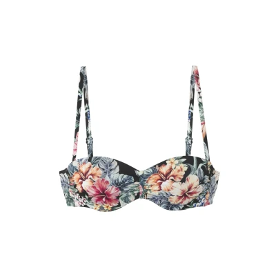 Abbildung von Lascana Bandeau Bikinitop, Damen, Größe: 44xE, Schwarz bedruckt