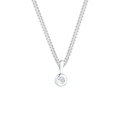 Abbildung von Elli DIAMONDS Kette mit Anhänger Kreis Solitär Rund Diamant (0.03 ct) 925 Silber,