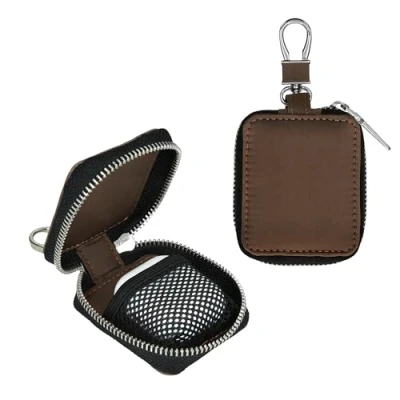 Abbildung von kwmobile in Ear Kopfhörer Tasche kompatibel mit Apple Airpods 1/2 / 3 Pro 1 2 Hülle Kunstleder Cover Case 5 x cm Innenmaße Etui Braun