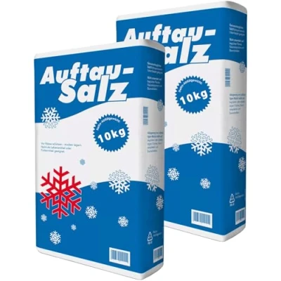 Abbildung von BURI Streuwagen 2x10kg Streusalz im Sack 20kg Auftausalz Tausalz Streumittel Salz