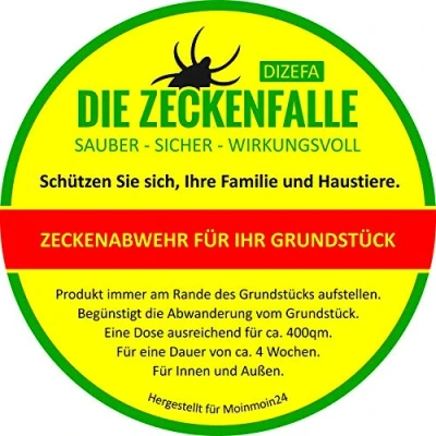 Abbildung von Dizefa Die Zeckenfalle (4 Dosen) Zeckenabwehr für Wohnung &amp; Garten Mittel gegen Zecken