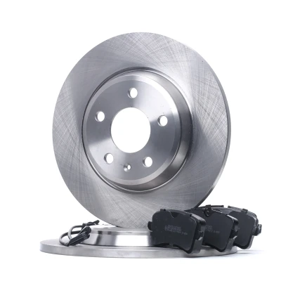 Abbildung von RIDEX 3405B0987 Bremsscheiben und beläge Hinterachse voll mit Anti Quietsch Blech inkl. Verschleißwarnkontakt AUDI: A4 B8 Avant, Q5, A6 C7 Avant