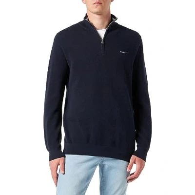 Abbildung von GANT Halfzip Strickpullover, Herren, Größe: Small, Evening blue