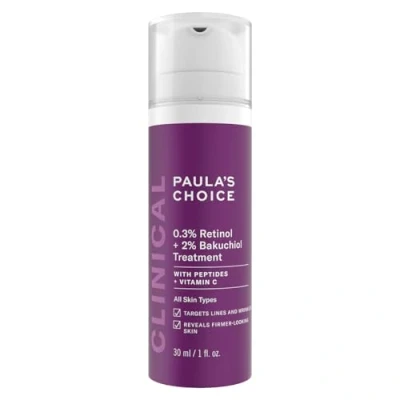 Abbildung von Paula&#039;s Choice CLINICAL 0,3% Retinol &amp; 2% Bakuchiol Treatment Anti Aging Serum gegen Falten Flecken mit Peptiden Alle Hauttypen 30 ml