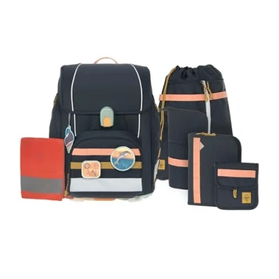 Abbildung von LÄSSIG Schulranzen Unique, Boxy, Ocean Edition, dark blue (Set, 7 tlg), PETA approved vegan, aus recycelten PET Flaschen
