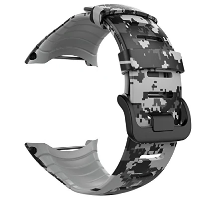 Abbildung von MoKo Watch Armband Kompatibel mit Suunto Core TPU Sportarmband Uhr Band Strap Ersatzband Uhrenarmband für Smartwatch, Tarnung Grau