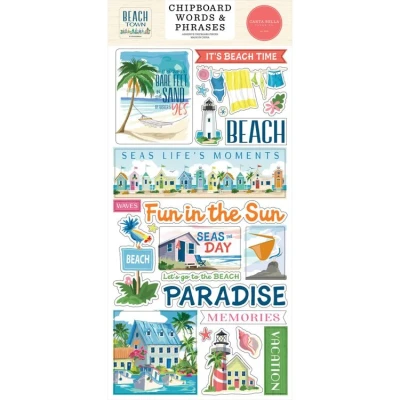 Abbildung von Carta Bella Beach Town Chipboard Words &amp; Phrases (CBBT427022)