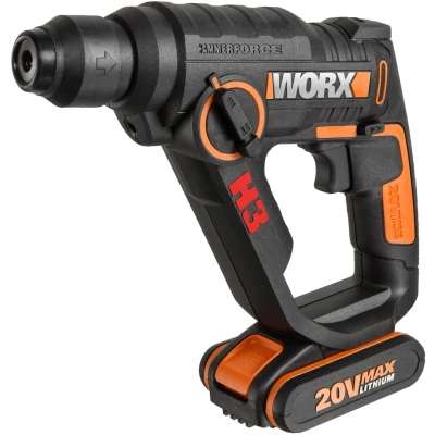 Abbildung von Worx Akku Bohrhammer &quot;WX390.9 SDS plus&quot;, 3 In 1, pneumatisches Hammerwerk, ohne &amp; Ladegerät