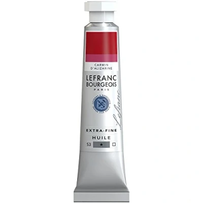 Abbildung von Lefranc Bourgeois 404946 extra feine Ölfarbe in Künstlerqualität aus hochwertigen Pigmenten, lebendige Farben, hohe Lichtechtheit, 20ml Tube Alizarin Karmin