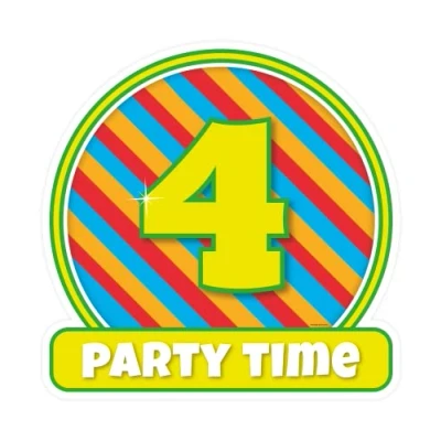 Abbildung von Türbrett 4 Jahre Party 50 cm