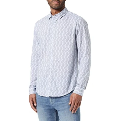 Abbildung von Garcia Herren Shirt Long Sleeve Hemd, White, XXL