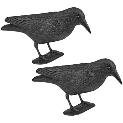 Abbildung von WELLGRO 2 x Vogelschreck Krähe sitzend Kunststoff, schwarz