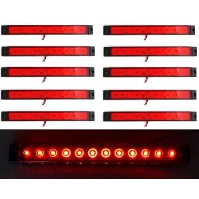 Abbildung von VNVIS 10 x 24 V lange 12 LED hintere Seitenmarkierungsleuchten 175 mm Lichter LKW Anhänger Chassis Kipper Wohnwagen