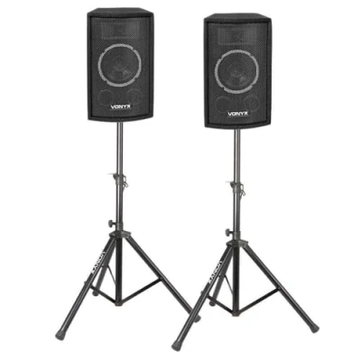 Abbildung von Vonyx 500 W Lautsprecherset 2x SL6 mit Ständern und Kabel