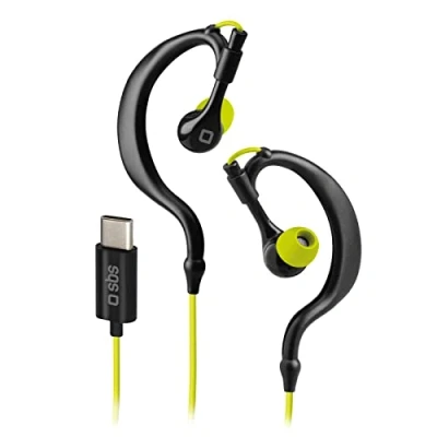 Abbildung von Unbekannt SBS Sport EARSET kabelgebundene Ohrhörer, USB C Ohrhörer mit Mikrofon für Samsung, Oppo, Xiaomi und andere, IPX5 wasserfeste 6 Ohrstöpseln inklusive