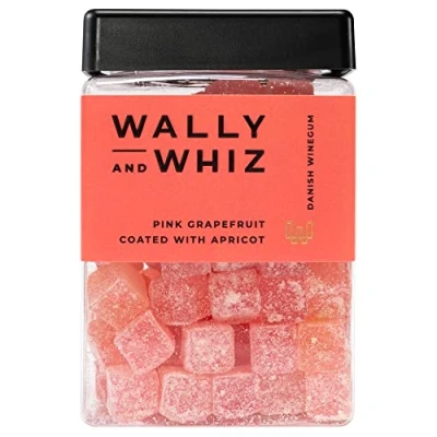 Abbildung von Wally and Whiz Dänische Gourmet Weingummis Pink Grapefruit und Aprikosen Süßigkeiten Fruchtgummis Tolles Geschenk Vegane Glutenfrei Allergenfrei Natürliche Aromen &amp; Farben 240g