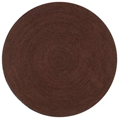 Abbildung von vidaXL Teppich Handgefertigt Kurzflor Natürlich Wohnzimmerteppich Juteteppich Handwebteppich Läufer Schlafzimmer Flur Geflochtene Jute Rund 120cm Braun