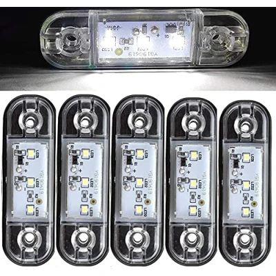 Abbildung von Seitenmarkierungsleuchten, 10 Stück 3LED Auto Markierungsleuchten Autoseiten Kontrollleuchten 12V 24V Vordere Seitenleuchte Positionsleuchten für LKW (Weiß)