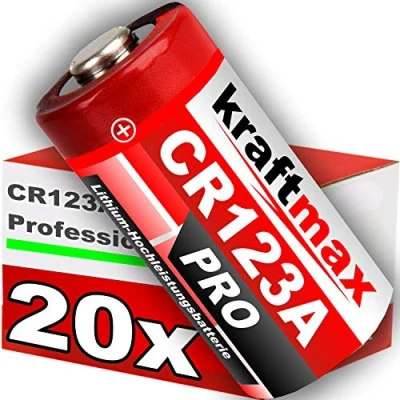Abbildung von kraftmax 20er Pack CR123 / CR123A Lithium Hochleistungs Batterie für professionelle Anwendungen Neueste Generation