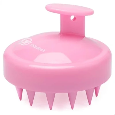 Abbildung von FReatech Shampoo Haarbürste für Peeling und Kopfmassage, [Nass &amp; Trocken] Kopfhaut Massagebürste, Silikonkamm Pflege Haarwurzel, Healthy Head ohne Schuppen, Stimuliert das Haarwachstum, Rosa