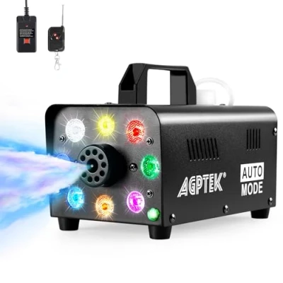 Abbildung von Nebelmaschine, AGPtEK Nebel Maschine mit kabelloser Fernbedienung UND LED Licht, 500 WATT Stabil &amp; Tragbar, Passend für Halloween, Weihnachten, Hochzeitsfeiern Bühnenauftritte usw